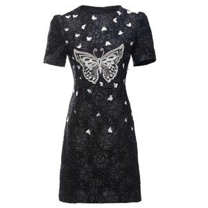 Black Gorgeous Sequin Butterfly Dress Medium